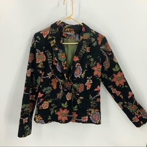 corduroy floral print with sequin detail blazer 10